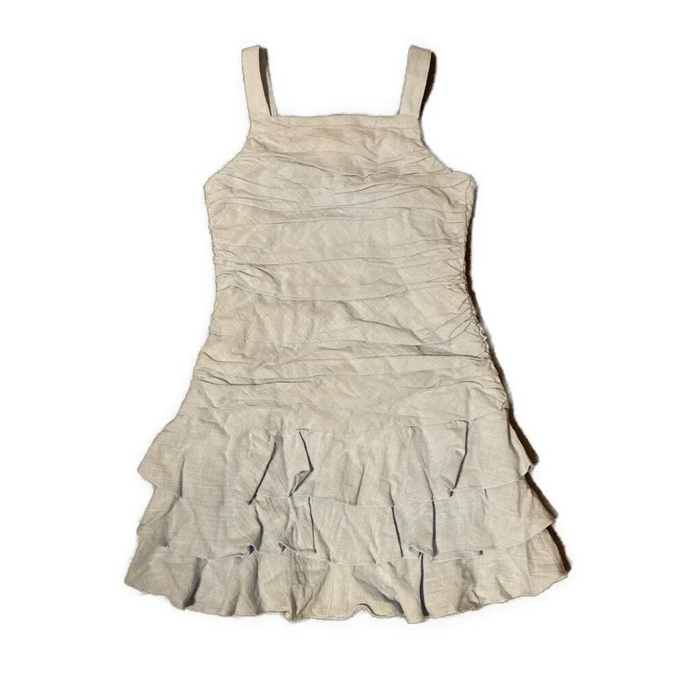 bardot junior girls Solid blue tank ruffle Ruched mini dress 10